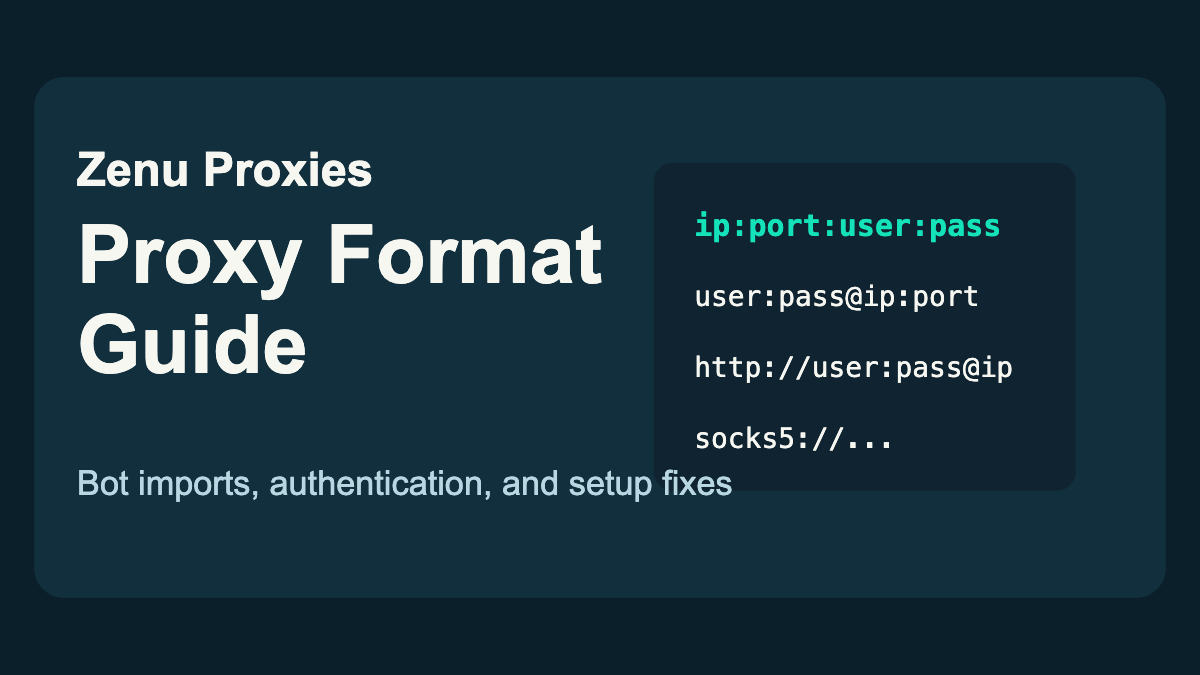 Proxy Format Guide: IP:Port & User:Pass